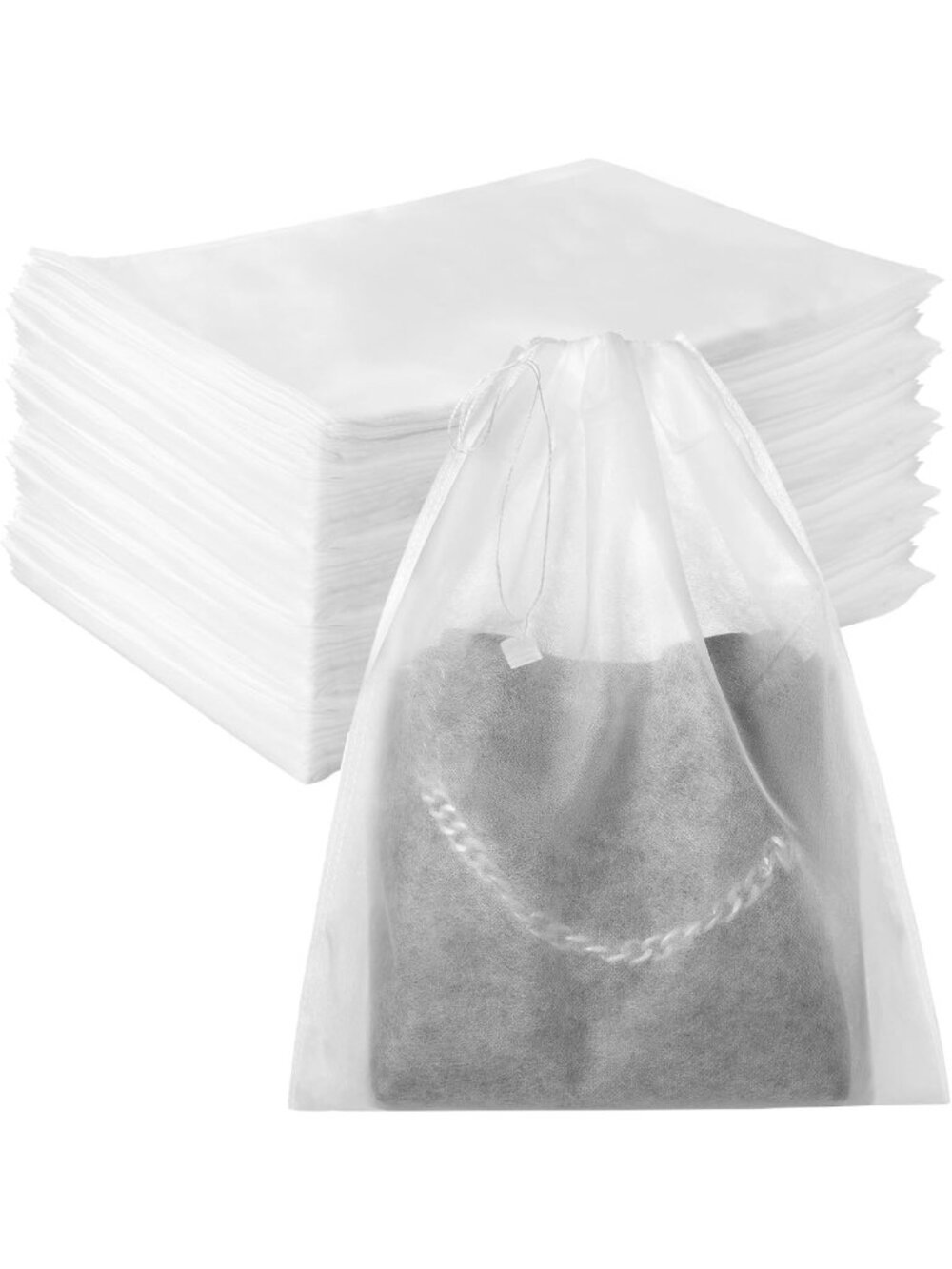150 Pcs Dust Bags for Handbags & Purses - Breathable Drawstring Storage Pouches